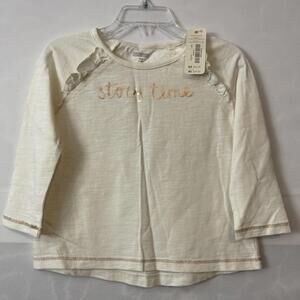 Gymboree Girls 18-24 Mo. Ivory “Story Time” Long-Sleeved Cotton Shirt NWT! A1991